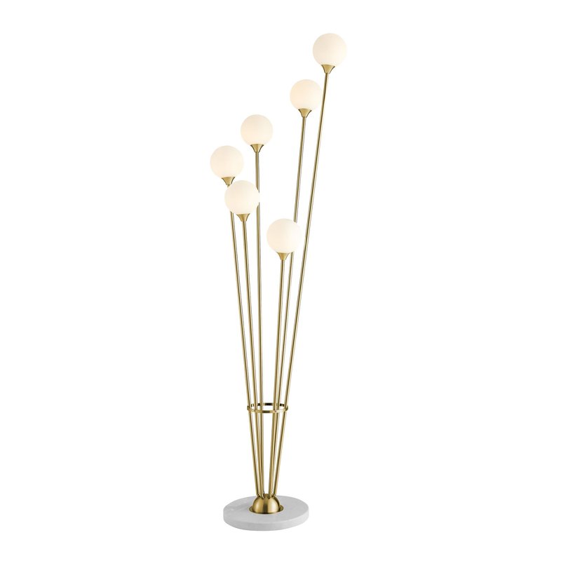 Shop Finesse Decor Anechdoche 6 Lights Gold And White Floor Lamp