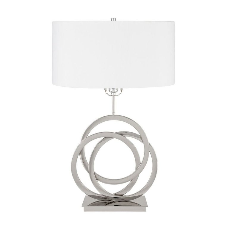 Shop Finesse Decor Chrome Circles Table Lamp With 1 Light And Usb Charger