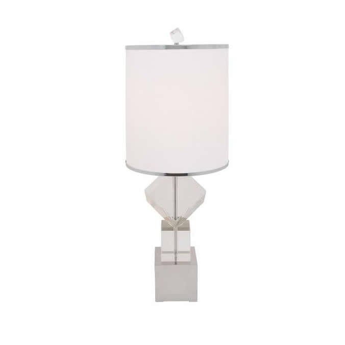 Finesse Decor Crystal Cubes Usb Table Lamp In Grey