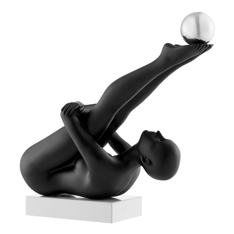 Finesse Decor Francine Doll Sculpture // Matte Black And Steel
