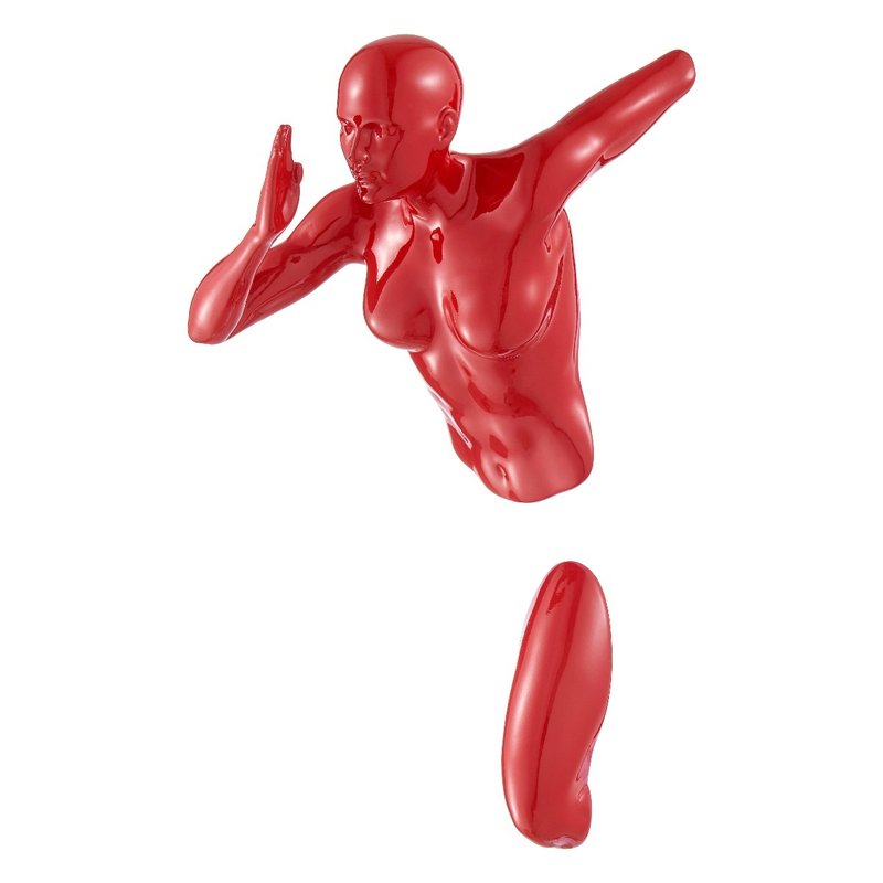 Shop Finesse Decor Glossy Red Wall Sculpture Runner 13" Woman