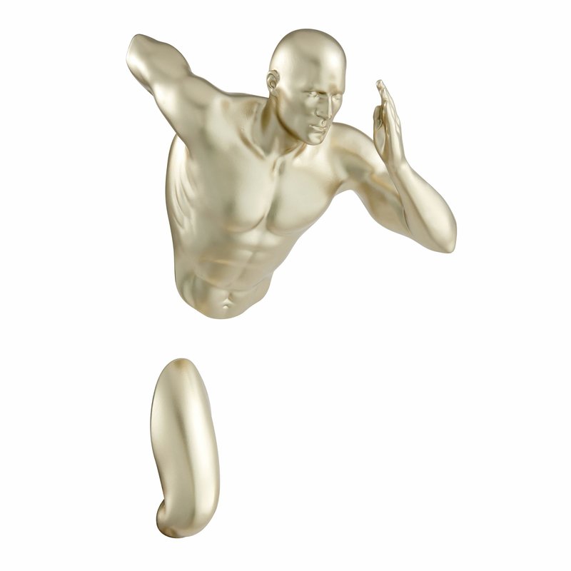 Shop Finesse Decor Gold Wall Runner 13" Man Sculpture