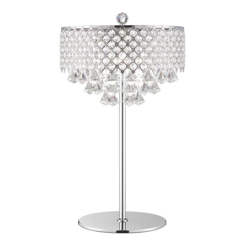 Finesse Decor Grand Chrome Table Lamp In Grey