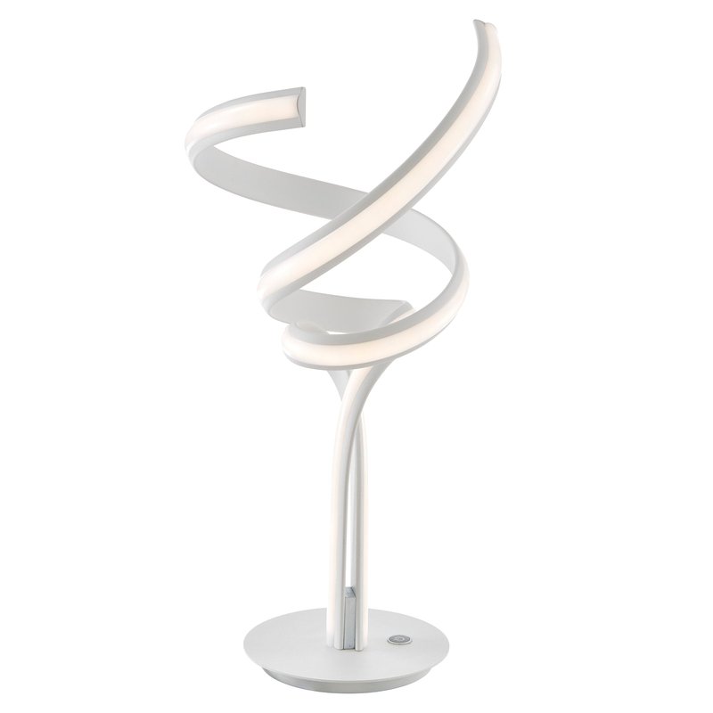 Shop Finesse Decor Munich White Led Table Lamp With Natural White Led Strip & Touch Dimmer