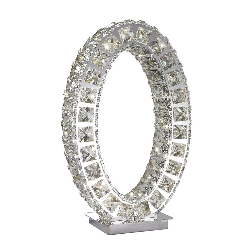 FINESSE DECOR OVAL CRYSTAL EXTRAVAGANZA 17.5" TABLE LAMP LED STRIP