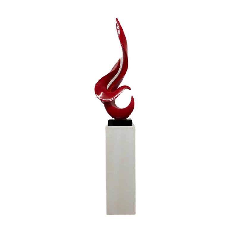 Finesse Decor Red Flame Floor Sculpture With White Stand, 65" Tall