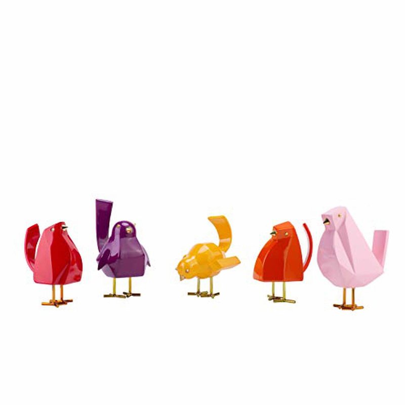 Finesse Decor Set Of Five Bird Sculptures // Multi-color