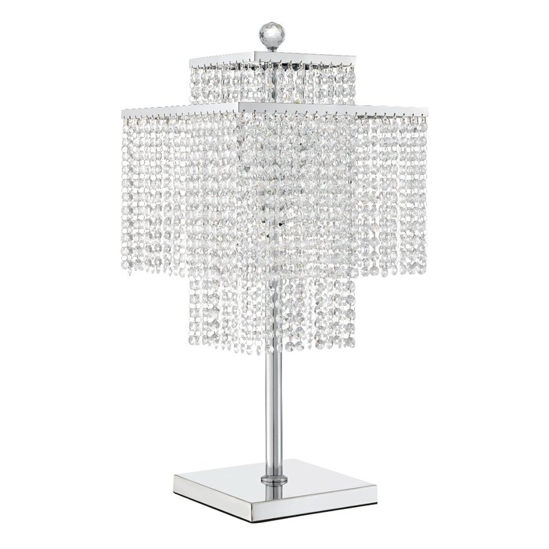 Shop Finesse Decor Table Lamp Square Crystal Double Crown