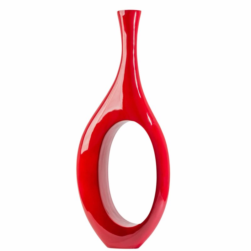 Shop Finesse Decor Trombone Vase In Red