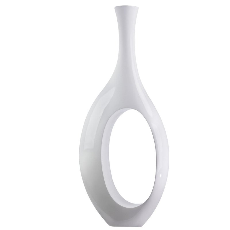 Shop Finesse Decor Trombone Vase Sculpture // Large White