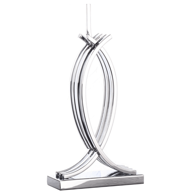 Finesse Decor Unity In Chrome Table Lamp With 1 Light And Usb Charger