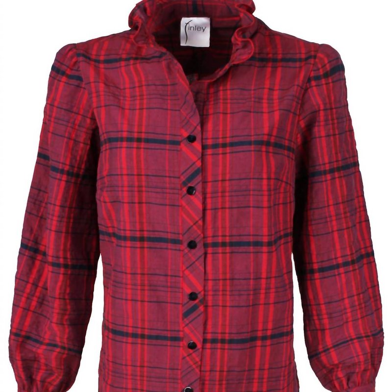 Shop Finley Mystie Plaid Shirt In Cranberry In Red
