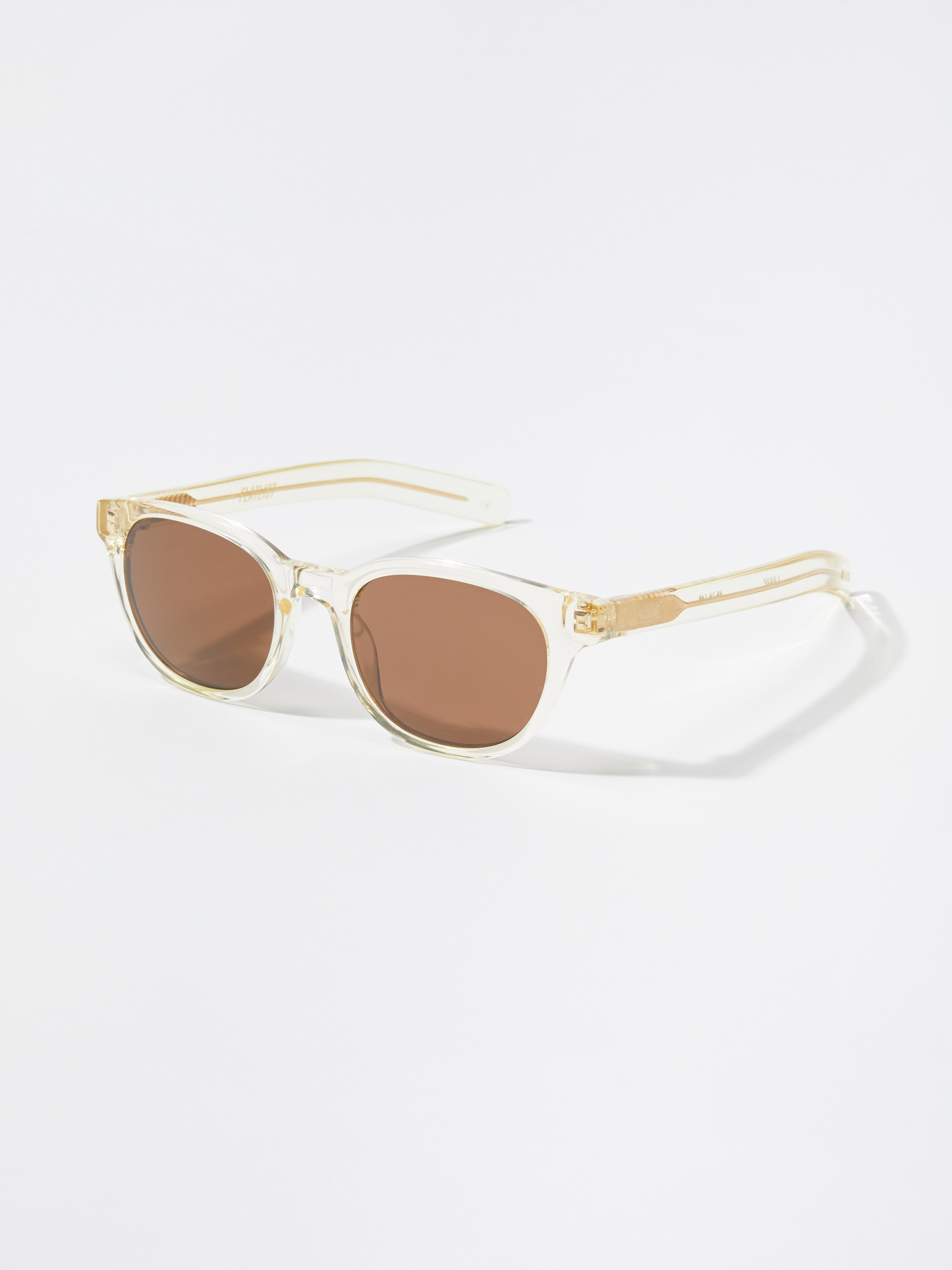 Flatlist Logic Round Sunglasses In Crystal Yellow