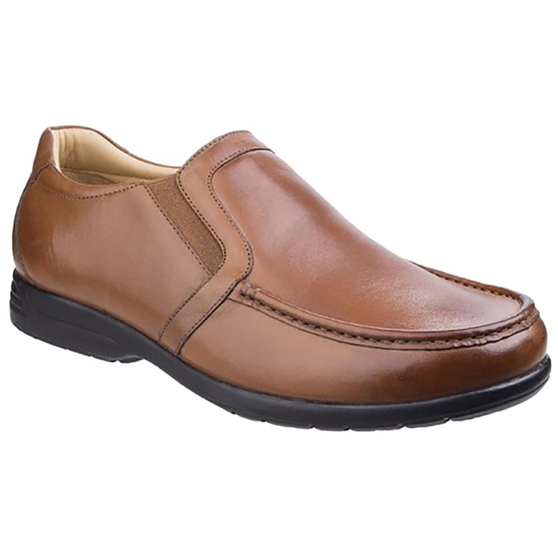 FLEET & FOSTER MENS GORDON DUAL FIT LEATHER MOCCASIN SHOES