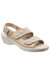 Womens/Ladies Amaretto Touch Fastening Leather Sandals - Beige - Beige