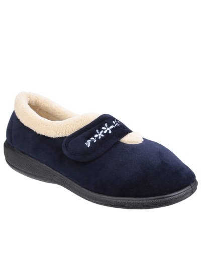 Fleet & Foster Womens/Ladies Capa Floral Touch Fasten Slippers - Navy product