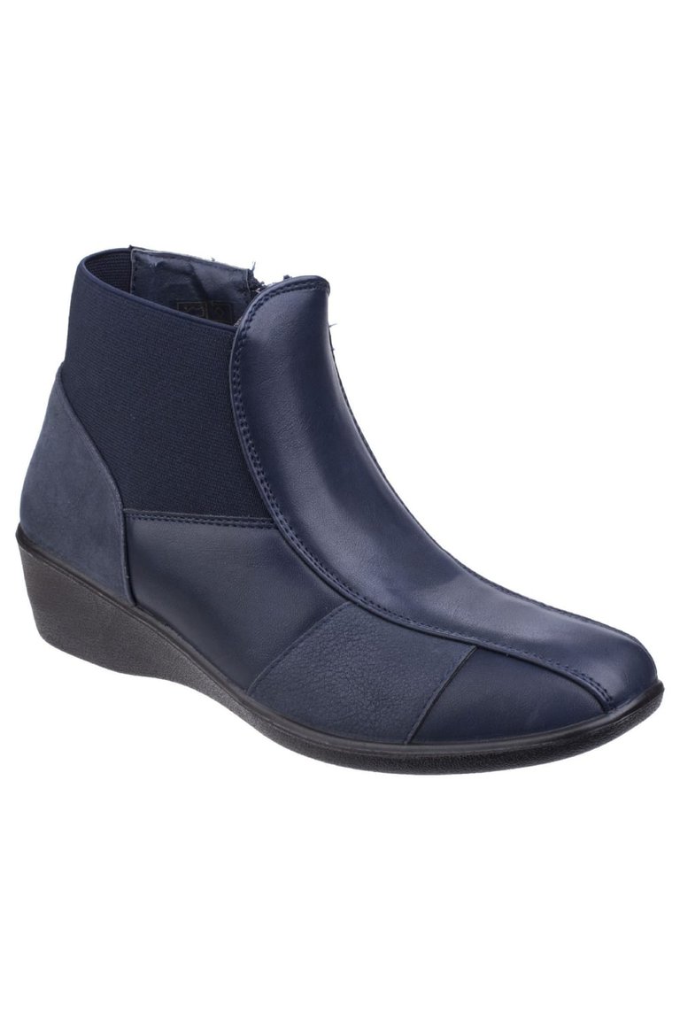 Womens/Ladies Festa Leather Ankle Boots (Navy) - Navy