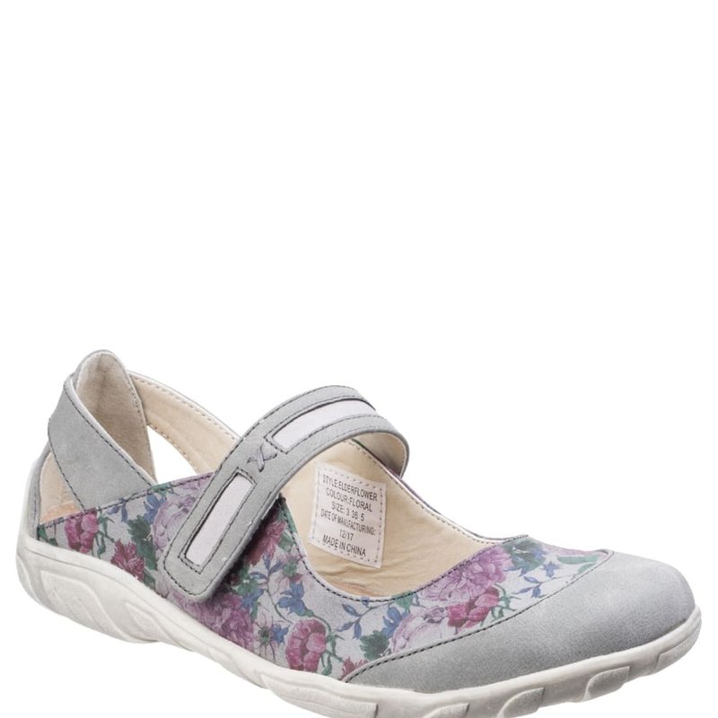 Fleet & Foster Womens/ladies Floral Elderflower Mary Jane Shoes (floral) In Grey