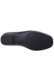 Womens/Ladies Limba Elasticated Wedge Shoes - Black