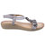Womens/Ladies Matira T-Bar Slingback Sandals - Gray