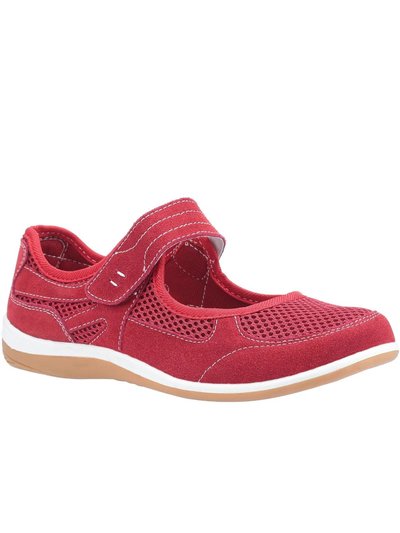 Fleet & Foster Womens/Ladies Morgan Touch Fastening Suede Shoe (Red) product