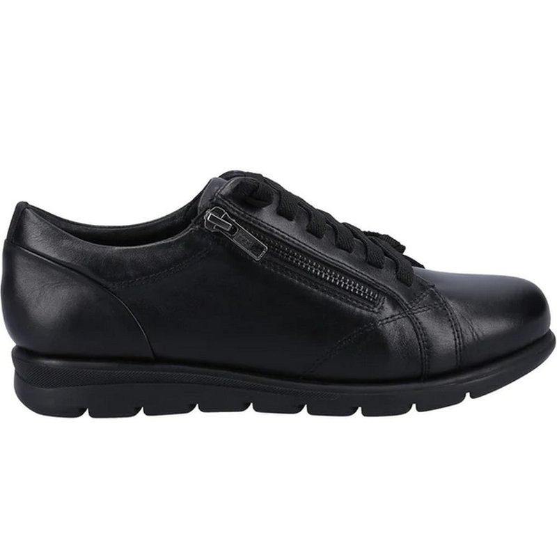 Fleet & Foster Womens/ladies Polperro Leather Sneakers In Black