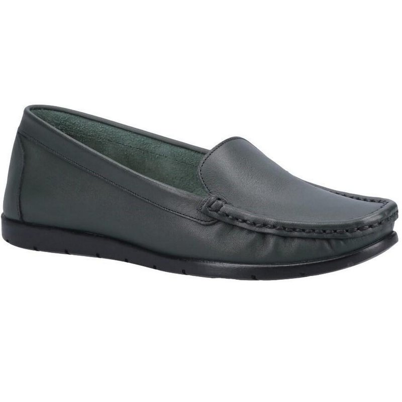 Fleet & Foster Womens/ladies Tiggy Leather Loafers (green)