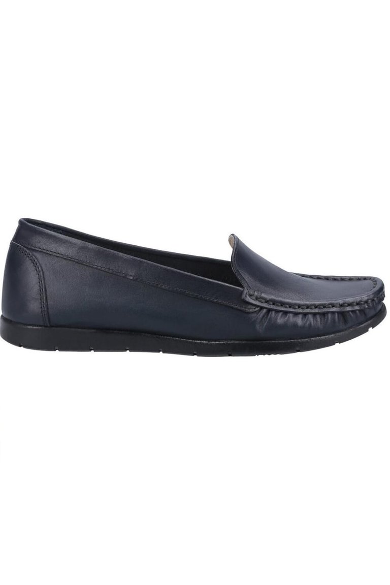 Womens/Ladies Tiggy Leather Loafers - Navy