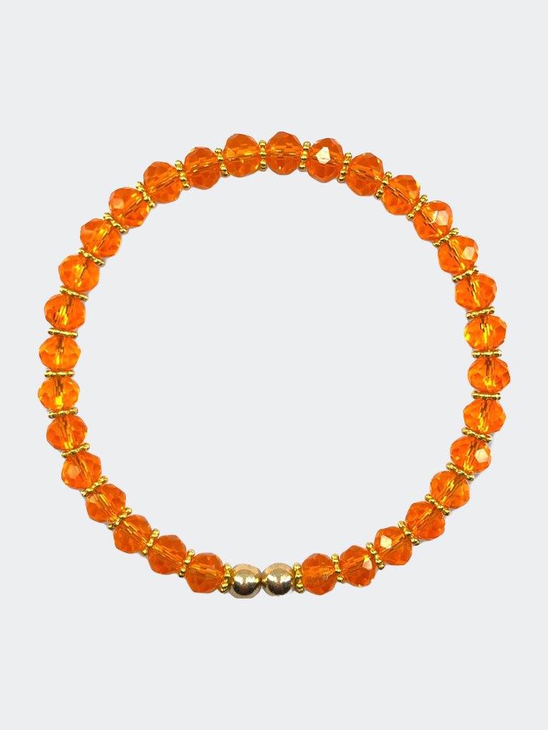 Signature Ball Cuff Bracelet In Orangey Zinnias (Single) - Orangey Zinnias