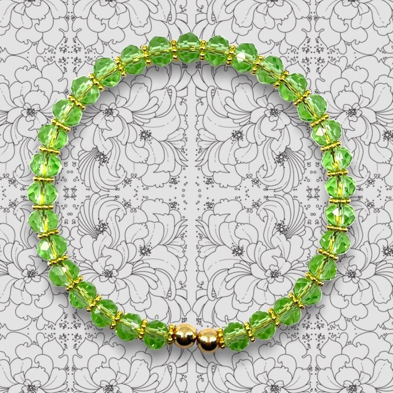 Signature Ball Cuff Bracelet In Pastel Green Dahlias (Single)