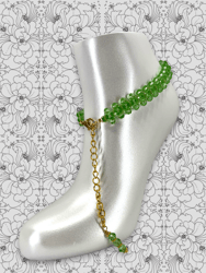 Signature CRISSxCROSS™ Anklet - Pastel Green Dahlias