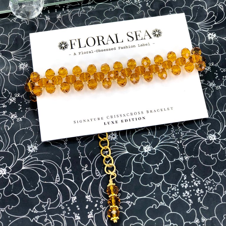 Signature CRISSxCROSS™ Bracelet In Amber Pansies: Luxe Edition