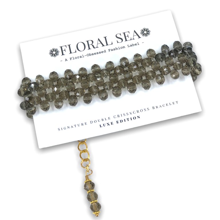 Signature Double CRISSxCROSS™ Bracelet In Cloudy Orchids - Luxe Edition - Floral Sea
