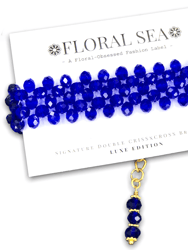 Signature Double CRISSxCROSS™ Bracelet In Deep Blue Bellflowers - Luxe Edition - Deep Blue