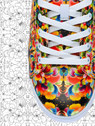 Signature Flower Faux - Leather Sneakers - Multicolor