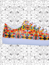 Signature Flower Faux - Leather Sneakers
