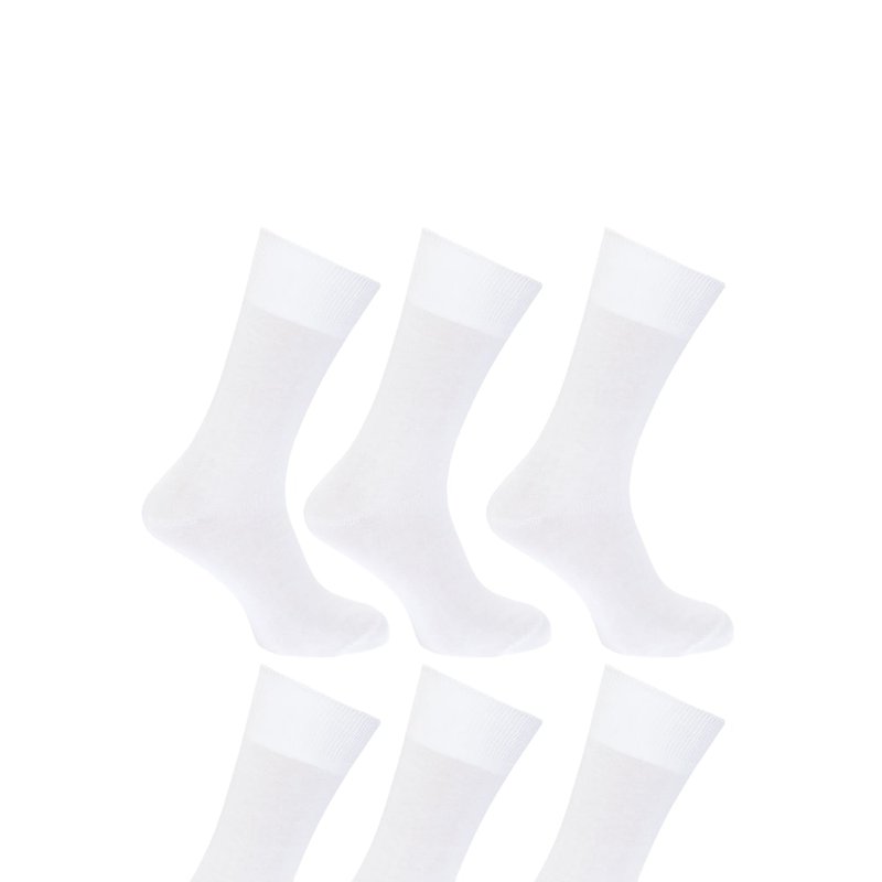 FLOSO FLOSO WOMENS/LADIES PLAIN 100% COTTON SOCKS (PACK OF 6) (WHITE)