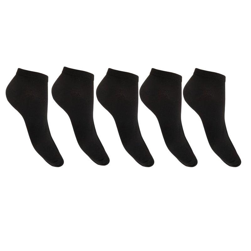 Floso Womens/ladies Trainer Socks (pack Of 5) (black)