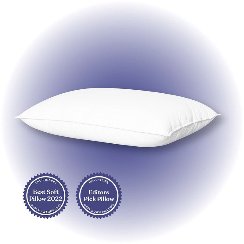 Fluffco Luxury Hotel Down & Feather Pillow In White