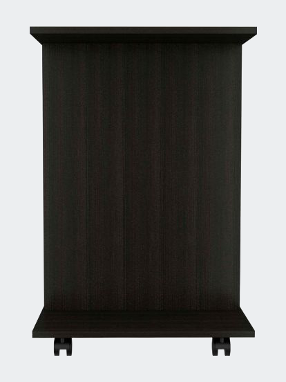 Fm Furniture Bombay Mobile Tray Table, Two Side Shelves In Black