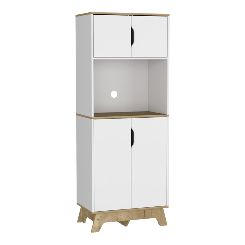 Shop Fm Furniture Brussel Microwave Pantry Cabinet, Top Double Door Cabinet, Countertop Surface In White