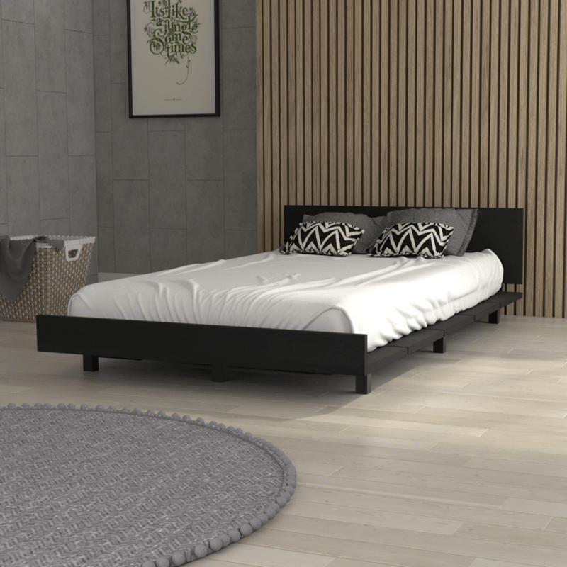 Shop Fm Furniture Portoalegre Twin Bed Frame, Headboard In Black