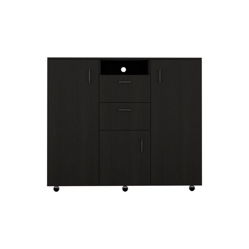 Fm Furniture Sicilia Double Door Cabinet Dresser In Black