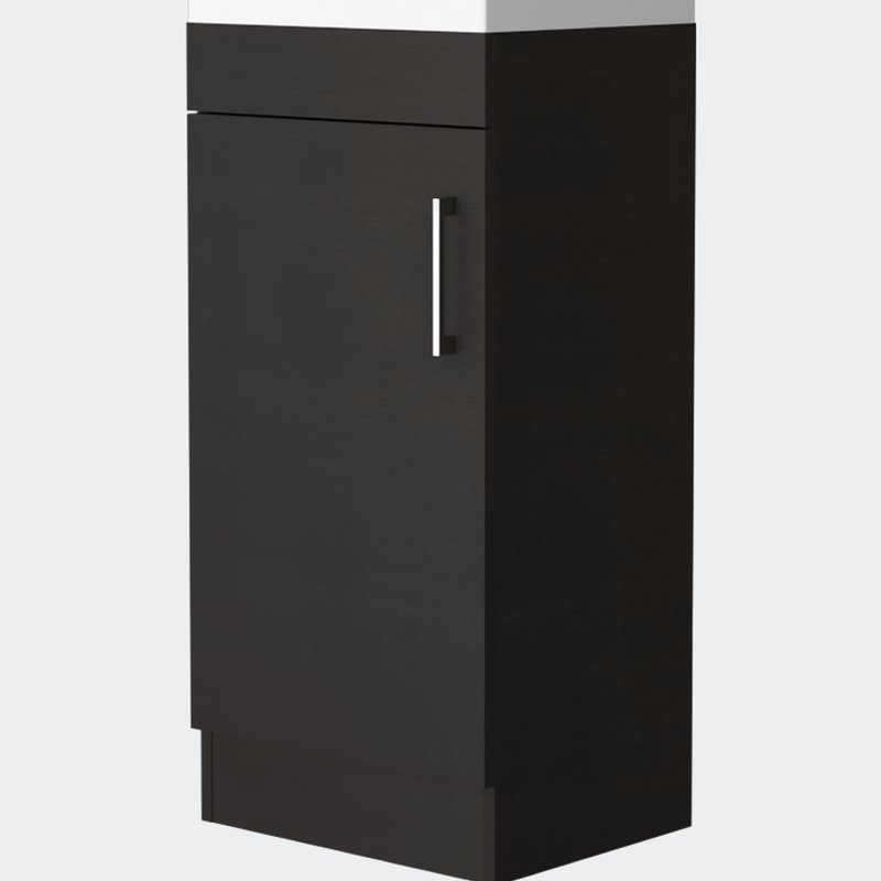 Fm Furniture Toledo Bathroom Vanity, Metal Handle, Sink, Single Door Cabinet In Black