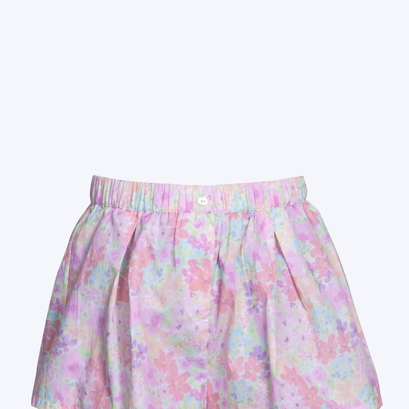 Shop For Love & Lemons Kennedy Floral-print Cotton-poplin Shorts In Pink