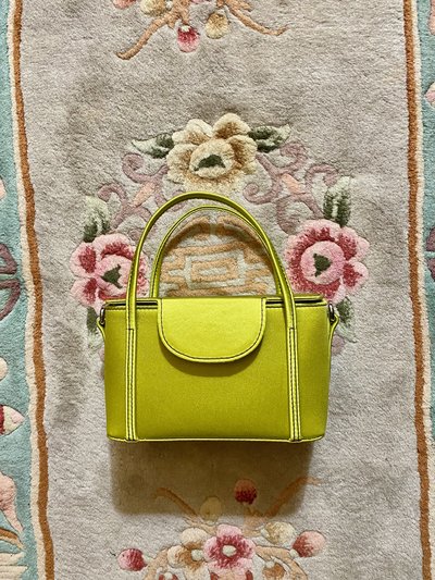 For the Ages Grace Case in Chartreuse Satin with Black Contrast Stitching product