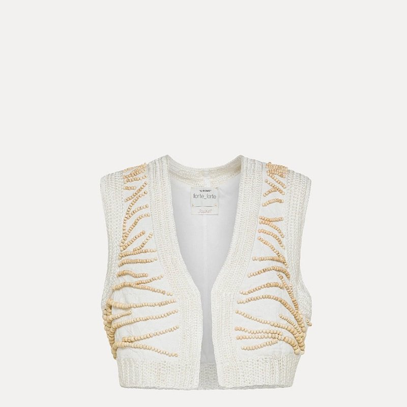 Shop Forte Forte Emotions Embroidery Jacquard Vest White