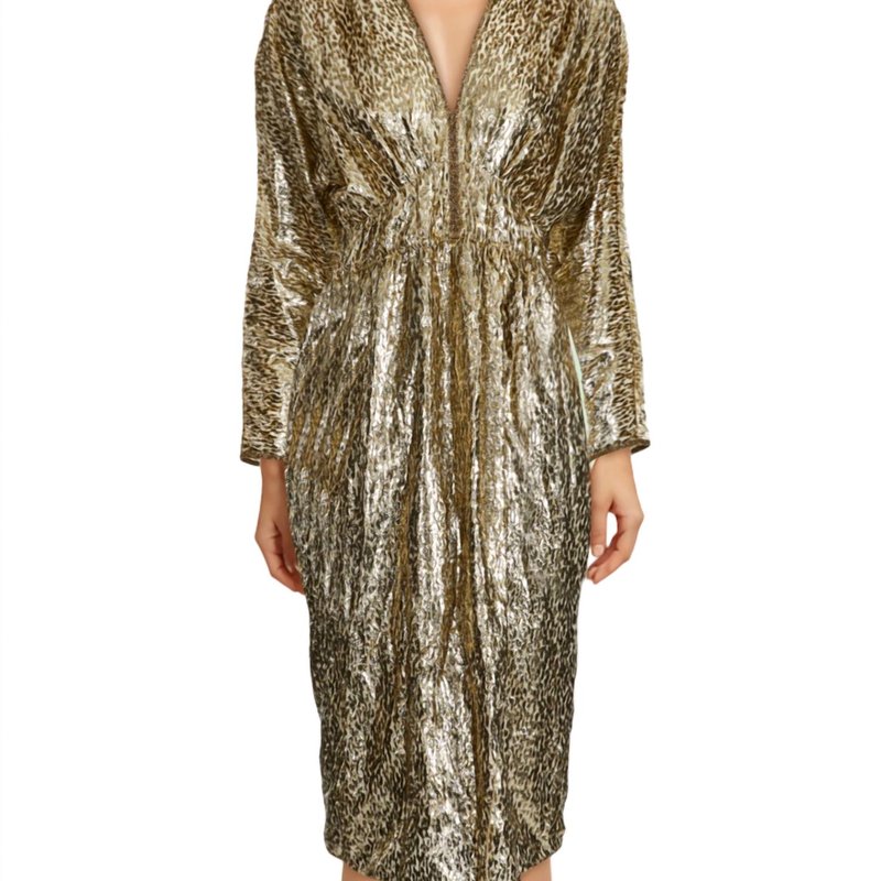 Shop Forte Forte Fil Coupe Velvet Dress In Gold