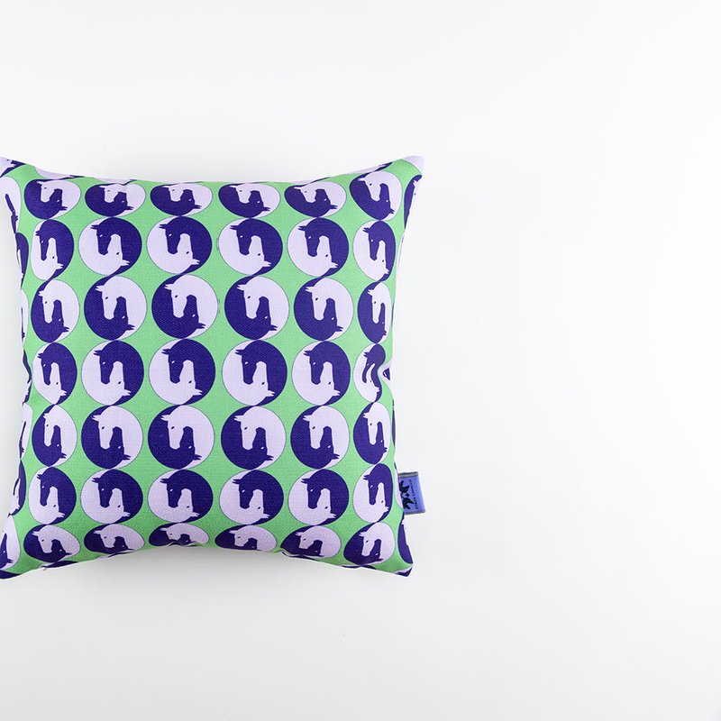 Forza Cavallo Yin Yang Horse Canvas Pillow In Blue