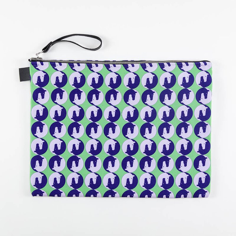 Forza Cavallo Yin Yang Horse Laptop Sleeve Handbag In Purple